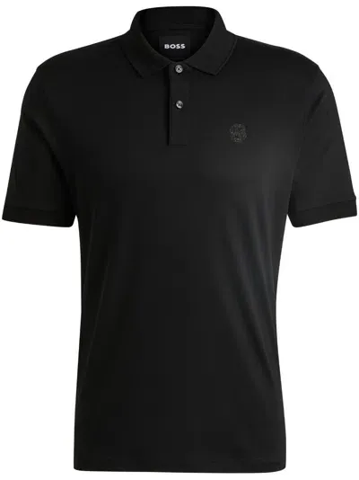 Hugo Boss Logo Polo Shirt In Black