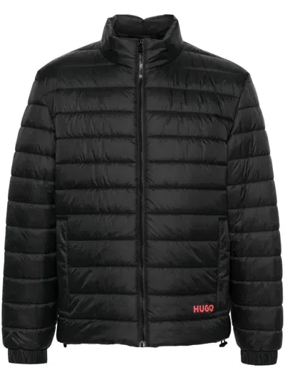 Hugo Boss Logo-print Padded Jacket In Black