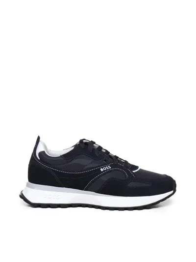 Hugo Boss Logo Sneakers In Blue