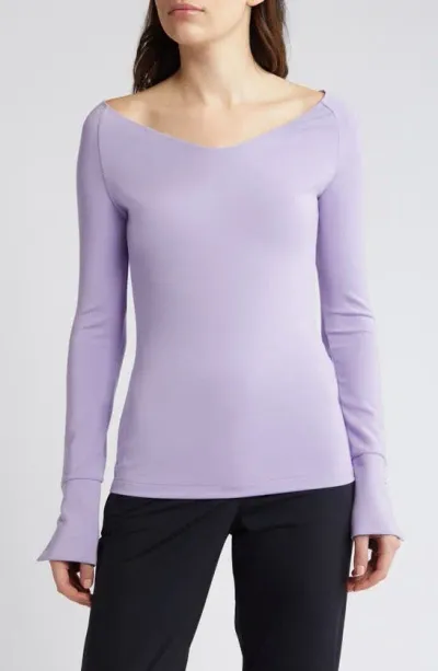 Hugo Boss Long Sleeve Knit Top In Iris