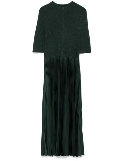 Hugo Boss Lurex-detail Midi Dress In Green