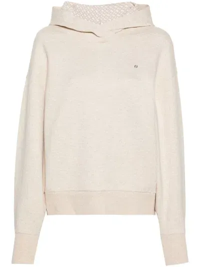 Hugo Boss Mélange-effect Hoodie In Neutrals