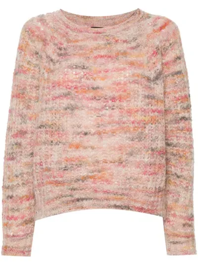 Hugo Boss Mélange-effect Sweater In Pink