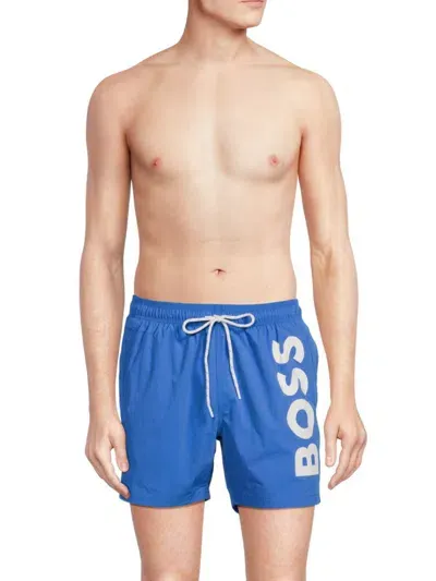 Hugo Boss Octopus Logo Swim Shorts In Blue