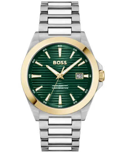 Hugo Boss Men's Strike Quartz Basic Calendar Stainless Steel Watch 41mm In Assorted-pre-pack