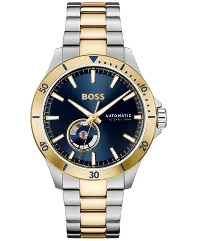 Hugo Boss Men's Troper Auto Mech-automatic Two-tone Stainless Steel Watch 43mm