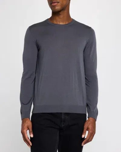 Hugo Boss Men's Wool Slim-fit Crewneck Sweater In Med Gy