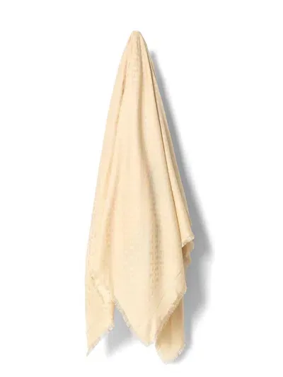 Hugo Boss Monogram Print Scarf In Neutrals