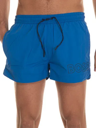 Hugo Boss Mooneye Boardshort In Azure