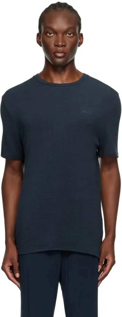 Hugo Boss Tegood Mens Crew Neck T-shirt In Dark Blue 404