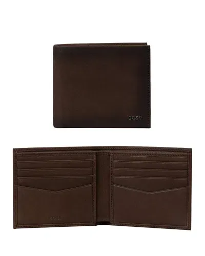 Hugo Boss New Crosstown Wallet In Dark Brown