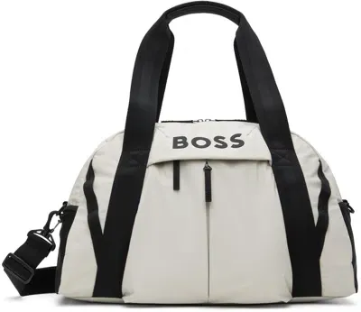 Hugo Boss Off-white Stormy Duffle Bag In 271-light Beige