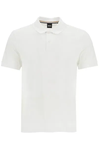 Hugo Boss Organic Cotton Pallas Polo Shirt In White (white)