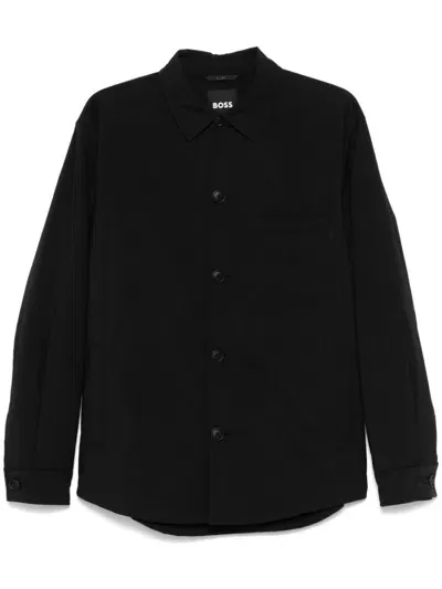 Hugo Boss Padded Shirt Jacket In Schwarz