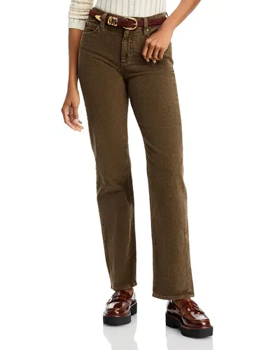 Hugo Boss Parkway High Rise Straight Leg Jeans In Marshland Green