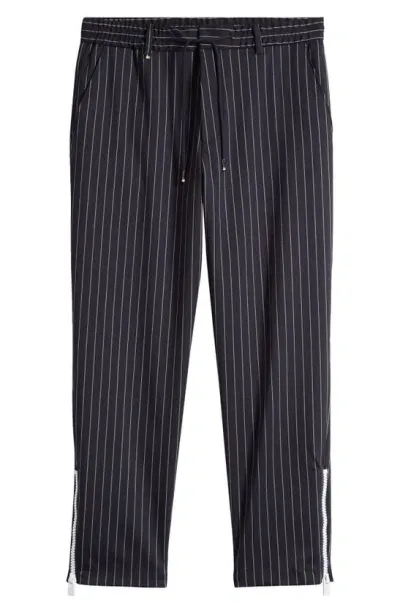 Hugo Boss Perin Stretch Virgin Wool Pants In Dark Blue