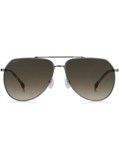 Hugo Boss Pilot-frame Sunglasses In Green