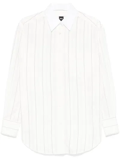 Hugo Boss Pinstriped Shirt In White