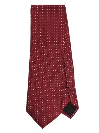 Hugo Boss Polka-dot Tie In Red