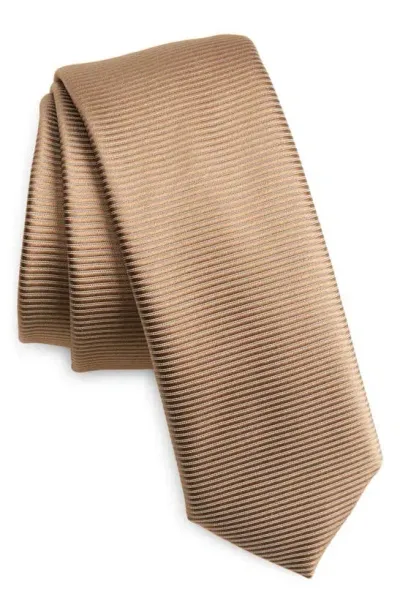 Hugo Boss Recycled Polyester Tie In Medium Beige