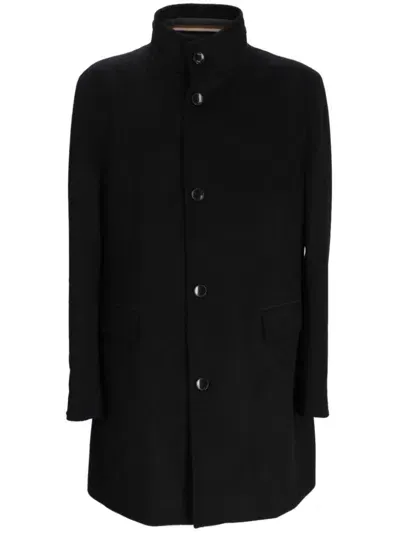 Hugo Boss Regular-fit Coat In Black