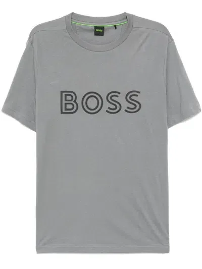 Hugo Boss Regular-fit Cotton-jersey T-shirt In Gray