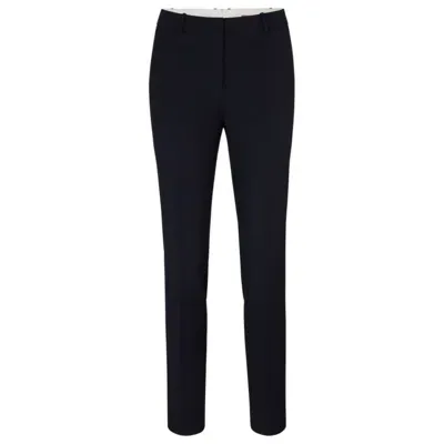 Hugo Boss Regular-fit Trousers In Wool In Dark Blue