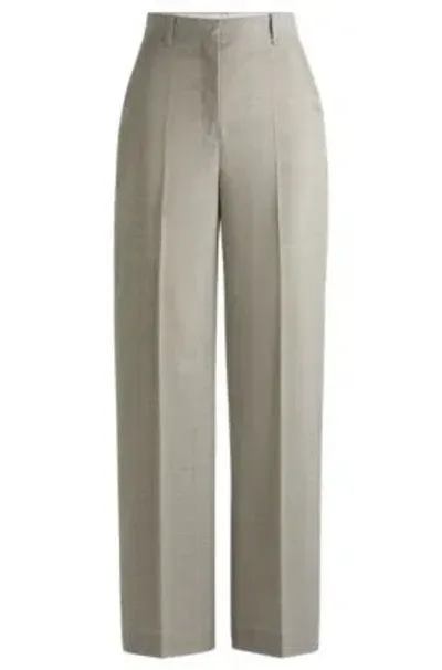 Hugo Boss Regular-fit Trousers In Virgin Wool In Light Beige