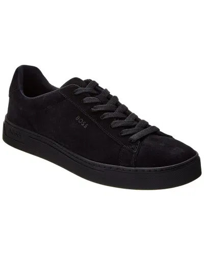 Hugo Boss Navy Lace-up Sneakers In Blue