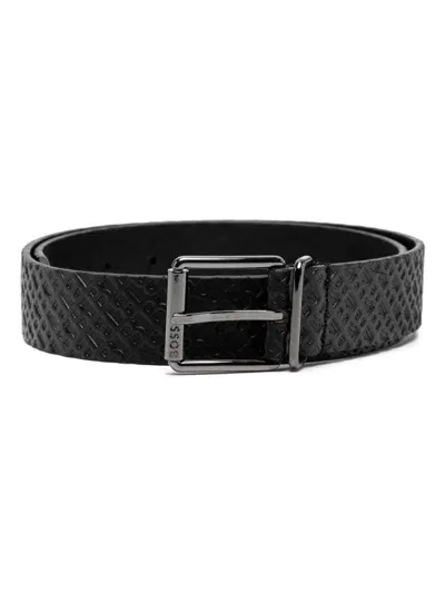 Hugo Boss Roll B Monogram Belt In Black