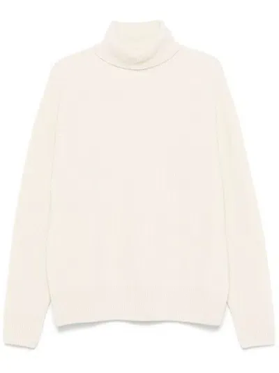 Hugo Boss Roll-neck Sweater In Neutrals