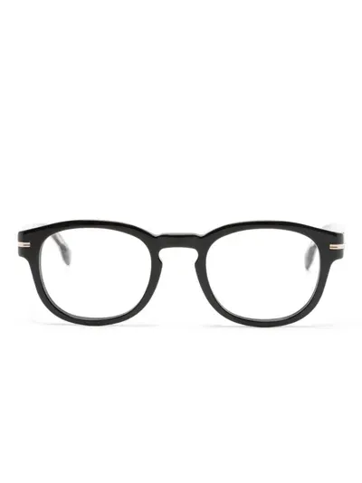 Hugo Boss Round-frame Glasses In 黑色