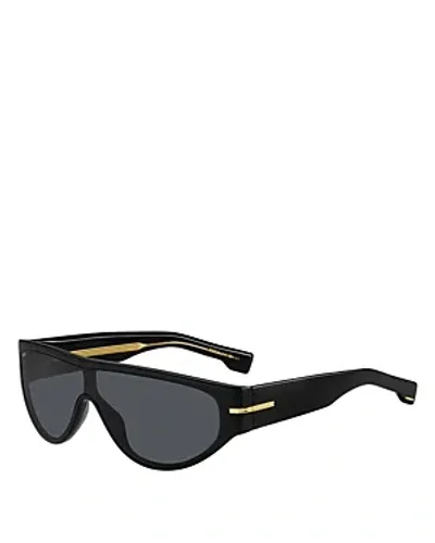 Hugo Boss Men's 1623s 99mm Shield Sunglasses In Black Dark Grey