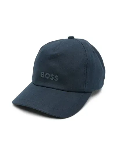 Hugo Boss Rubberised-logo Cap In Blue