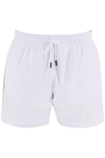 Hugo Boss Boss "seaside Bermuda Shorts With Tr Men In White