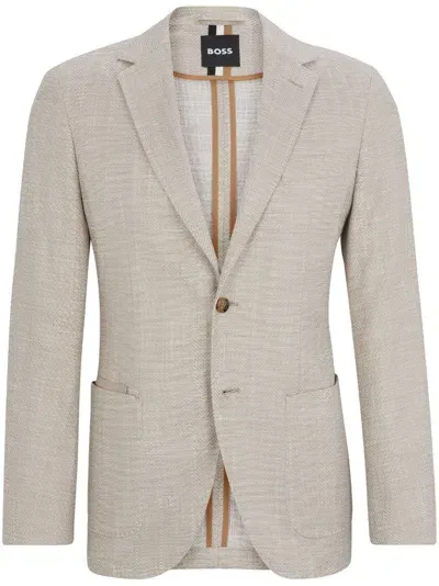 Hugo Boss Single-breasted Blazer In Neutrals