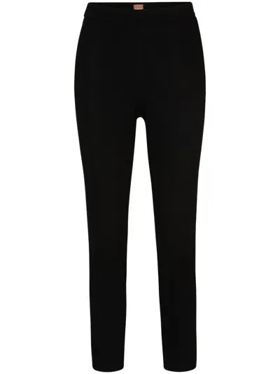 Hugo Boss Skinny-cut Cropped Trousers In Black