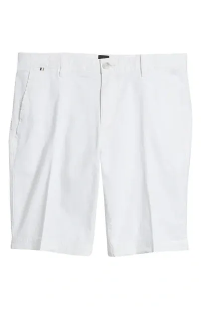 Hugo Boss Boss Slice Flat Front Shorts In White