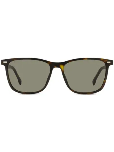 Hugo Boss Square-frame Sunglasses In Brown