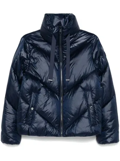 Hugo Boss Stand-up Collar Puffer Jacket In Blue