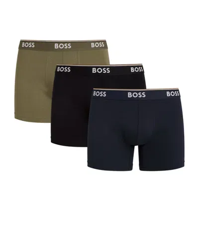 Hugo Boss Stretch-cotton Power Boxer Briefs In Blue