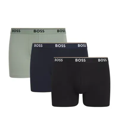 Hugo Boss Stretch-cotton Power Boxer Briefs In Brown