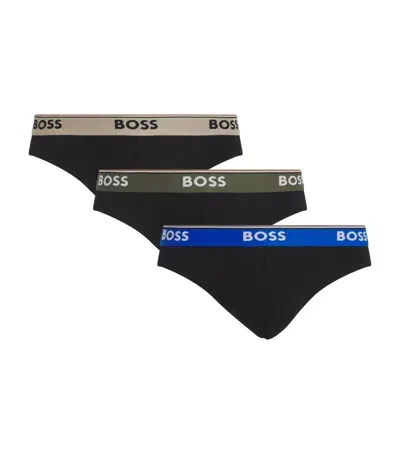 Hugo Boss Stretch-cotton Power Briefs In Black