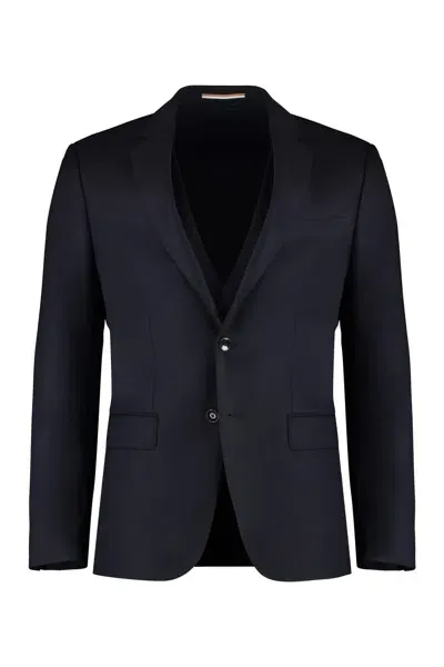 Hugo Boss Stretch Wool Three-pieces Suit In 404