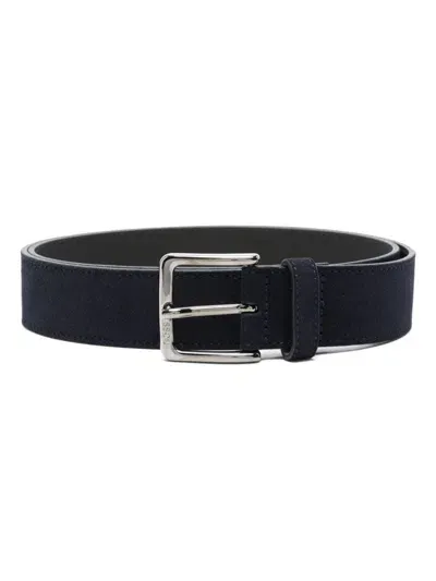 Hugo Boss Suede Belt In Blue