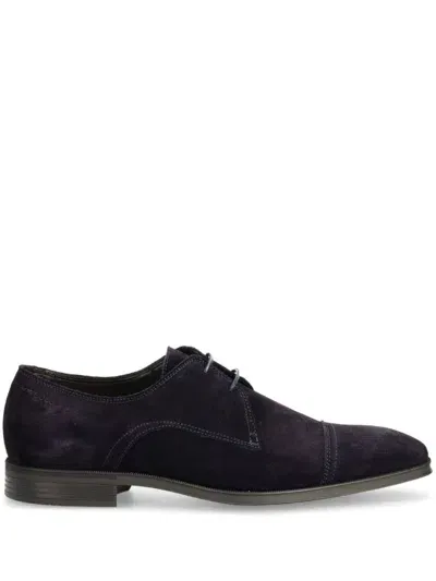 Hugo Boss Suede Derby Shoes In Blue