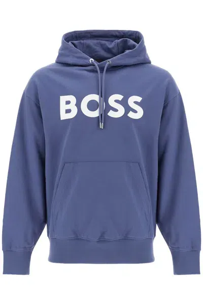 Hugo Boss Sullivan Logo Hoodie In Blue