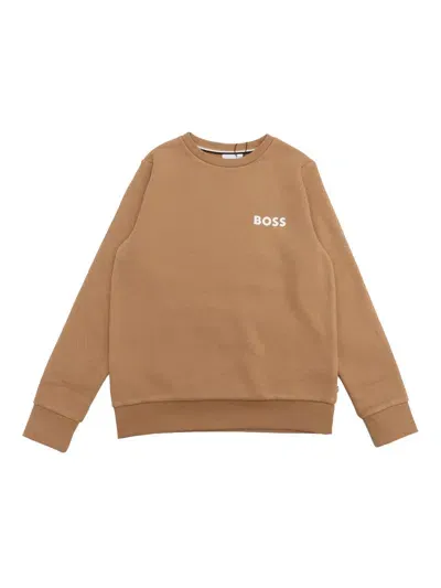 Hugo Boss Kids' Sweatshirt In Brown