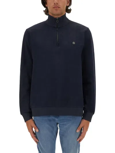 Hugo Boss Sweatshirt With Logo In Blue