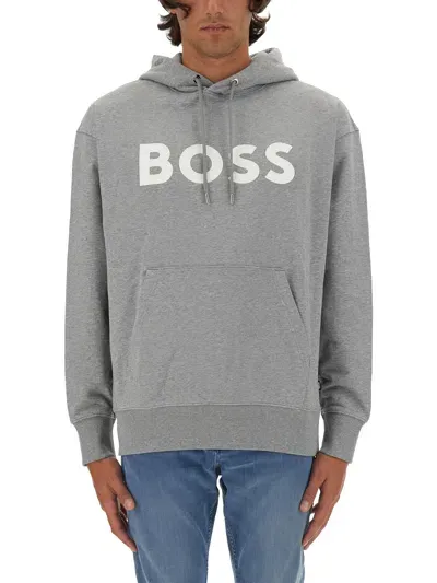 Hugo Boss Sweatshirt With Logo In Grey